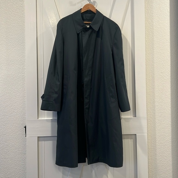 London Fog Men's Blue Quilt Lined Trench Coat Size 46 Extra Large - Picture 1 of 8